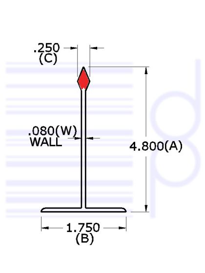 5 IN. Clear Divider w/ Red Tip 36 IN.