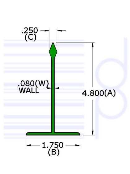 5 IN. Divider Green 30 IN. Long