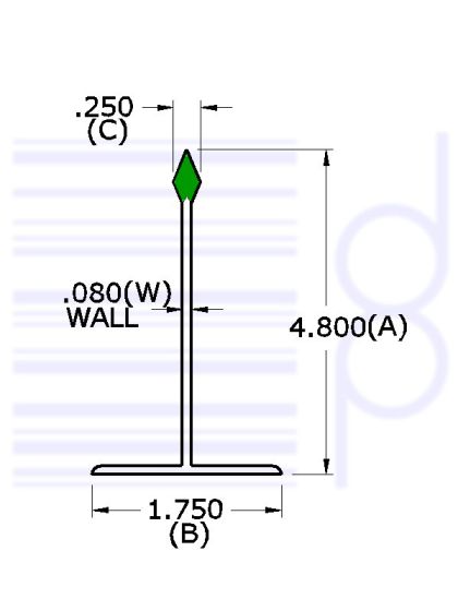 5 IN. White Divider w/GreenTip 30 IN.