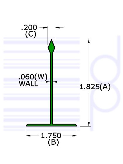 2 IN. Divider Green 36 IN. 