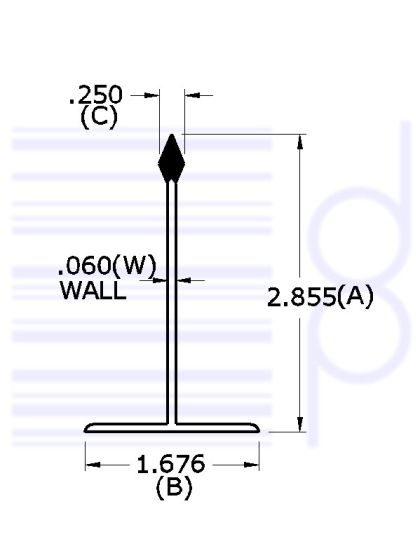 3 IN. Clear Divider w/ Black Tip 36 IN.