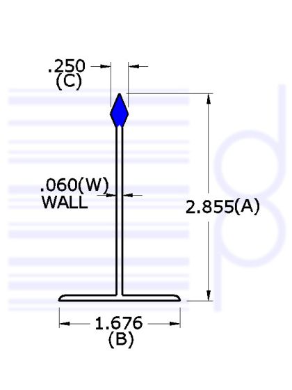3 IN. Clear Divider w/ Blue Tip 36 IN.