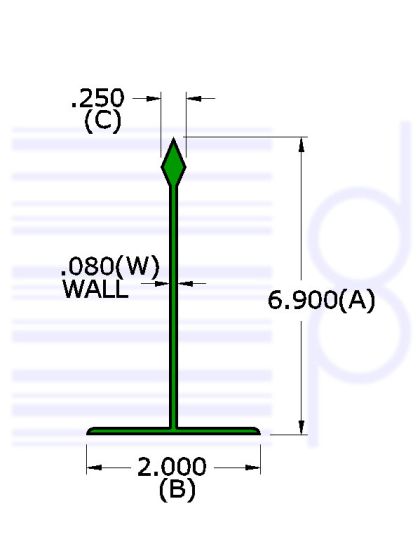7 IN. Divider Green 30 IN. Long