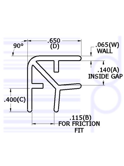 1/8 IN. x 90 Degree Corner Molding  (3.175 mm)