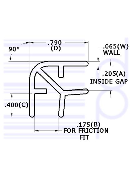 3/16 IN. x 90 Degree Corner Molding (4.762 mm)