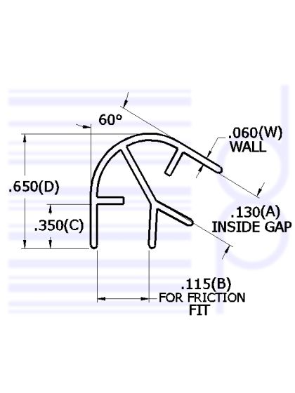 1/8 IN. x 60 Degree Corner Molding  (3.175 mm)