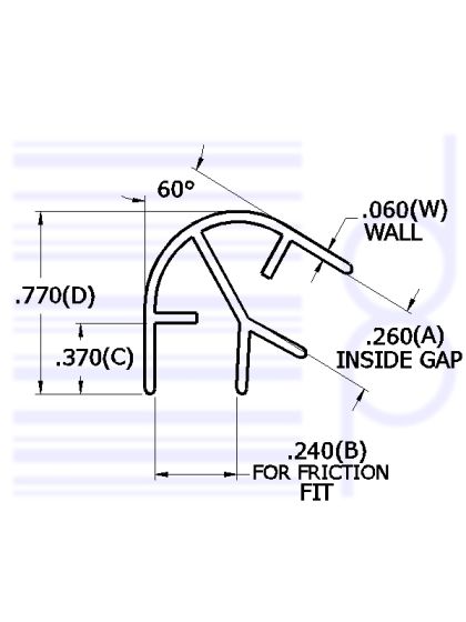 1/4 IN. x 60 Degree Corner Molding (6.35 mm)