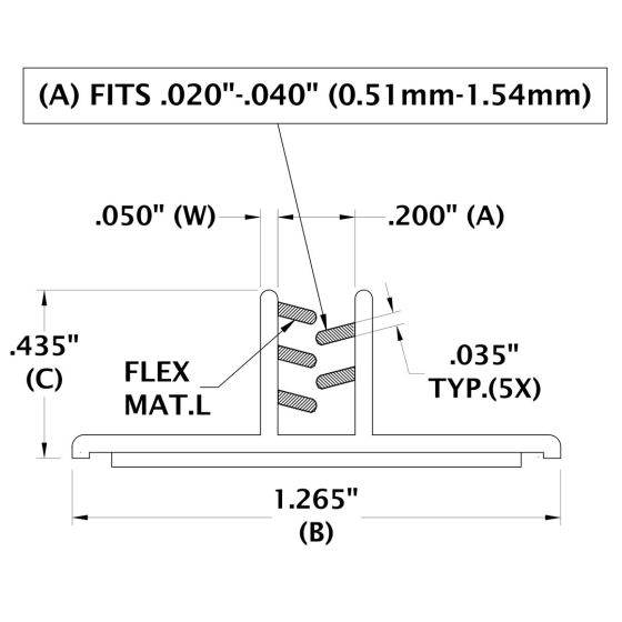 Fits up to 3/64" material - 3 IN. Long Versa Grip Large Base (0.51-1.54 mm.)