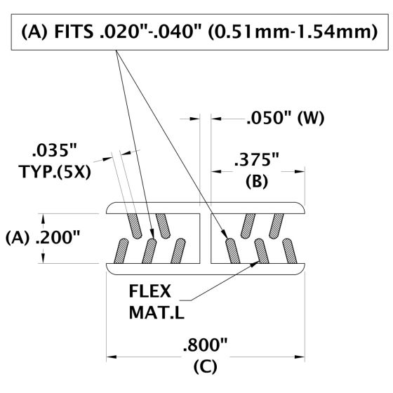 Fits up to 3/64" material - 3 IN. Long Versa Grip H-Connector (0.51-1.54 mm.)