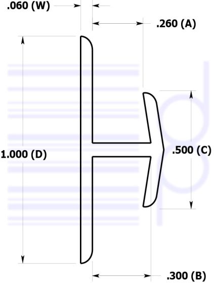 1/4 IN. H-Channel (6.350 mm)