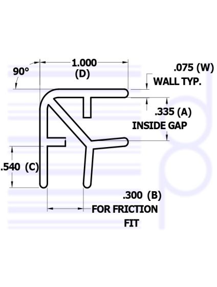 5/16 IN. x 90 Degree Corner Molding (7.937 mm)