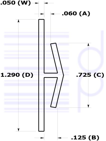 1/16 IN. H-Channel (1.587 mm) 
