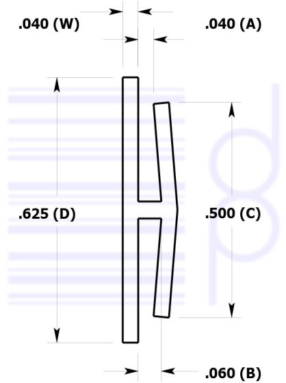 1/32 IN. H-Channel (0.792 mm)