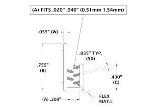 Fits up to 3/64" material - 1 IN. Long Versa Grip J-Channel (0.51-1.54 mm.)