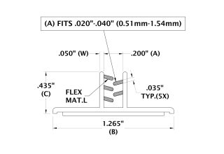 Fits up to 3/64" material - 1 IN. Long Versa Grip Large Base (0.51-1.54 mm.)