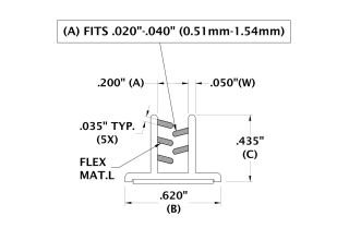 Fits up to 3/64" material - 3 IN. Long Versa Grip Small Base (0.51-1.54 mm.)