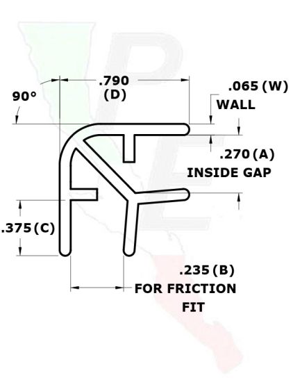 1/4 IN. x 90 Degree Corner Molding (6.35 mm)