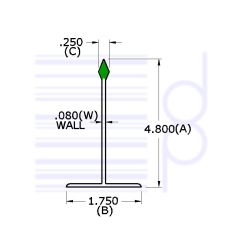 5 IN. Clear Divider w/ Green Tip 30 IN.