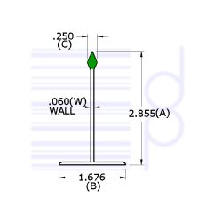 3 IN. White Divider w/GreenTip 30 IN.