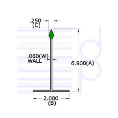 7 IN. White Divider w/GreenTip 30 IN.