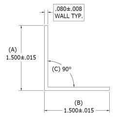 1-1/2 IN. x 1-1/2 IN. Right Angle "Light" ( 38.1 mm)